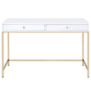 Ottey - Vanity Desk Same 92540) - White High Gloss & Gold