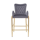 Velvet Fabric Counter Height Bar Stools (Set of 2)