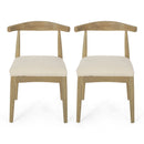 Mid Century Modern Dining Chair Set With Upholstered Seating