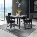 Leoncia - Bar Table And 4 Bar Stools - Espresso / White