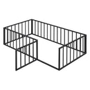 Metal Floor Bed Frame With Fence And Door