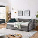 Elegant Daybed With Trundle Upholstered Tufted Sofa Bed