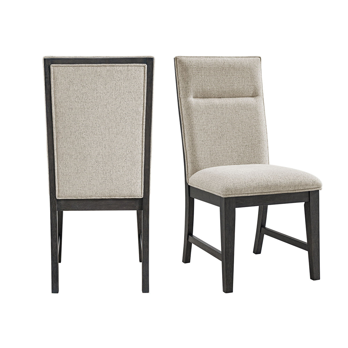 Axel Fabric Dining Chair (Set of 2) in Light Gray / Espresso by Elements International
