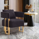 Modern Decorative Chair Teddy Fleece Upholstered And Metal Foot