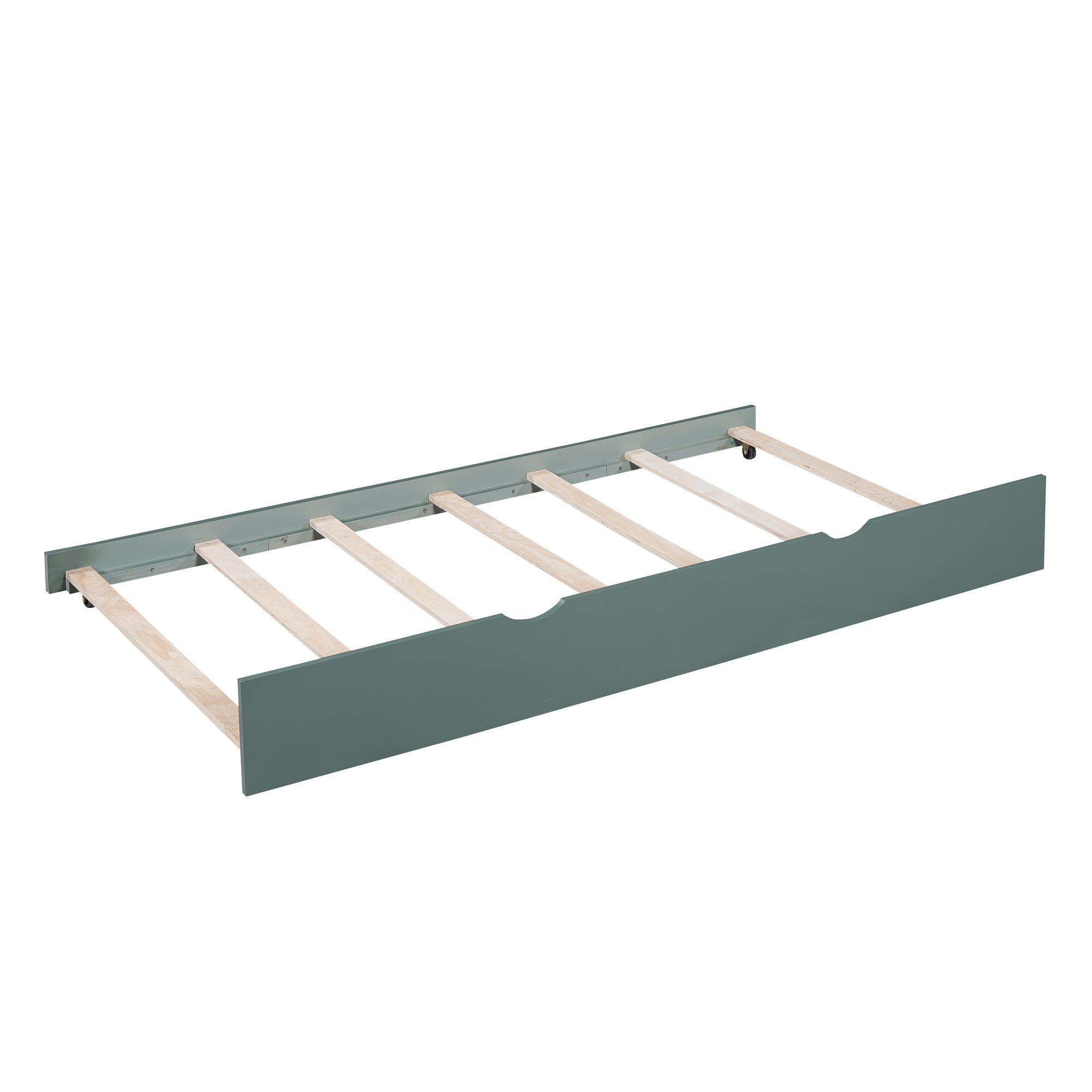 Wood Twin Size House Bed with Trundle and Storage, Green - Atlantic Fine Furniture Melbourne FL