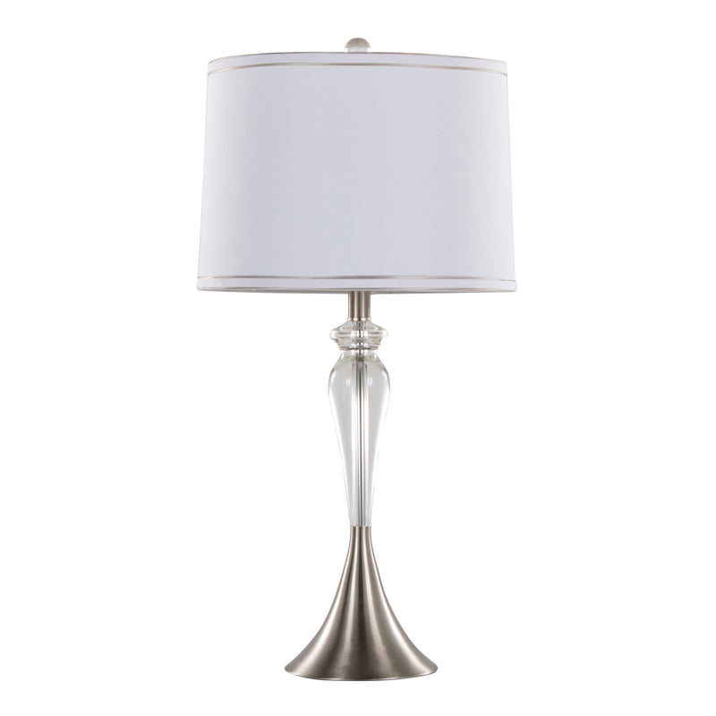 Ashland - Contemporary Crystal Table Lamp (Set of 2) - Clear Crystal / Nickel / White