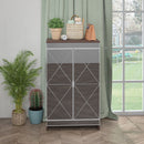 Elegant Decor Mirrored Shoe Cabinet With Edging Double Door Storage Cabinets Glass - Brown / Silver / Gray