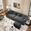 3 In 1 Convertible Sleeper Sofa Bed With Movable Ottoman