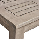 Ingenious - Outdoor Acacia Wood Coffee Table With Slat Panel Design - Light Gray