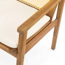 Preston - Outdoor Patio 7 Pieces Dining Set With Chairs And Cushions - Teak / Beige