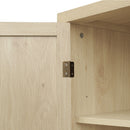 4 Door Storage Cabinet With 1 Drawer And 4 Adjustable Inner Shelves - Natural