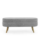 Ottoman Oval Storage Bench With Rubber Wood Legs