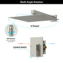 Shower Faucet Set With Rainfall Shower Head And Shower Valve, Stainless Steel And Brass