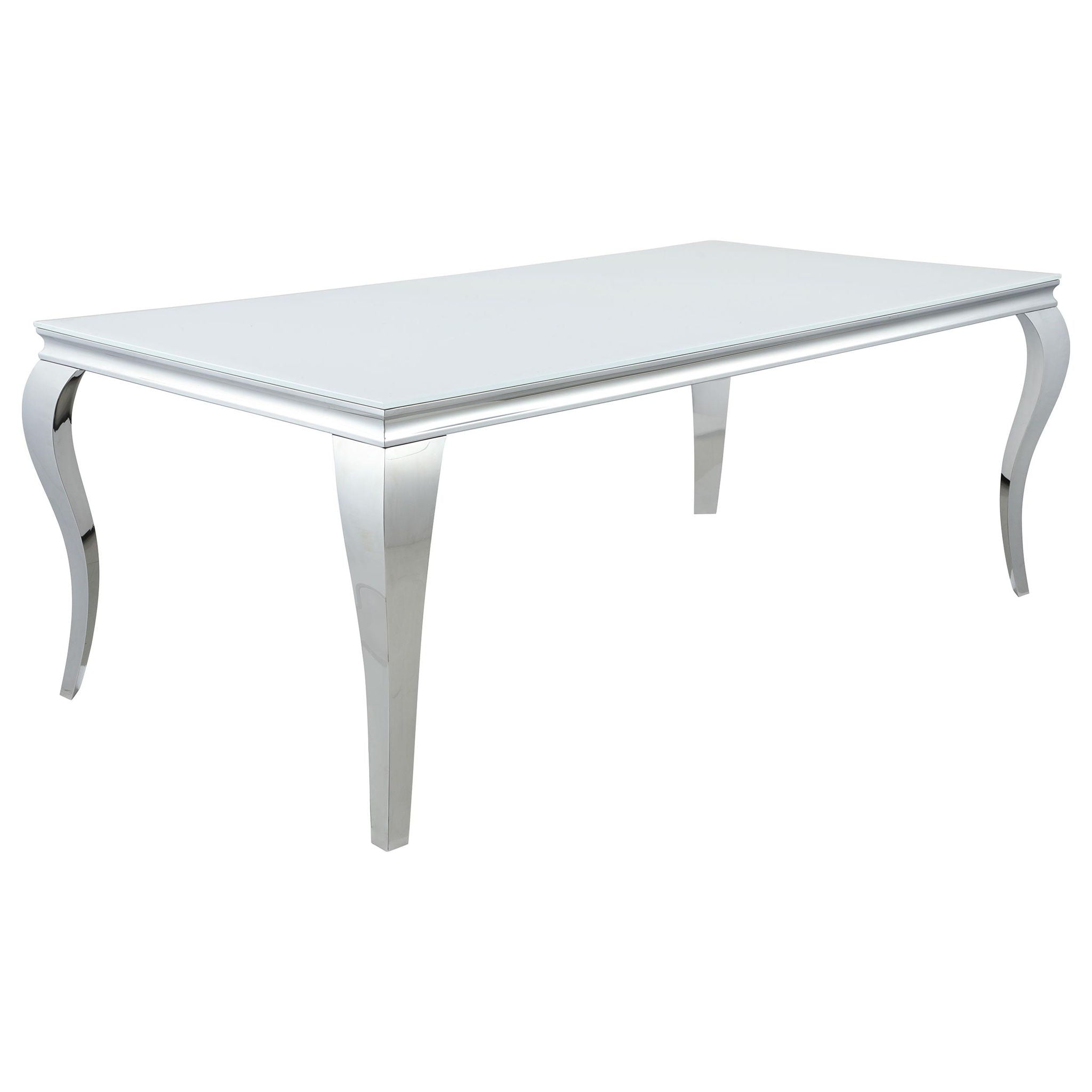 Carone 5-piece 81-inch Rectangular White Glass Dining Set Black - Atlantic Fine Furniture Melbourne FL