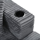 Oversized Loveseat Chaise With 2 USB Ports, 2 Cup Holders And 2 Throw Pillows