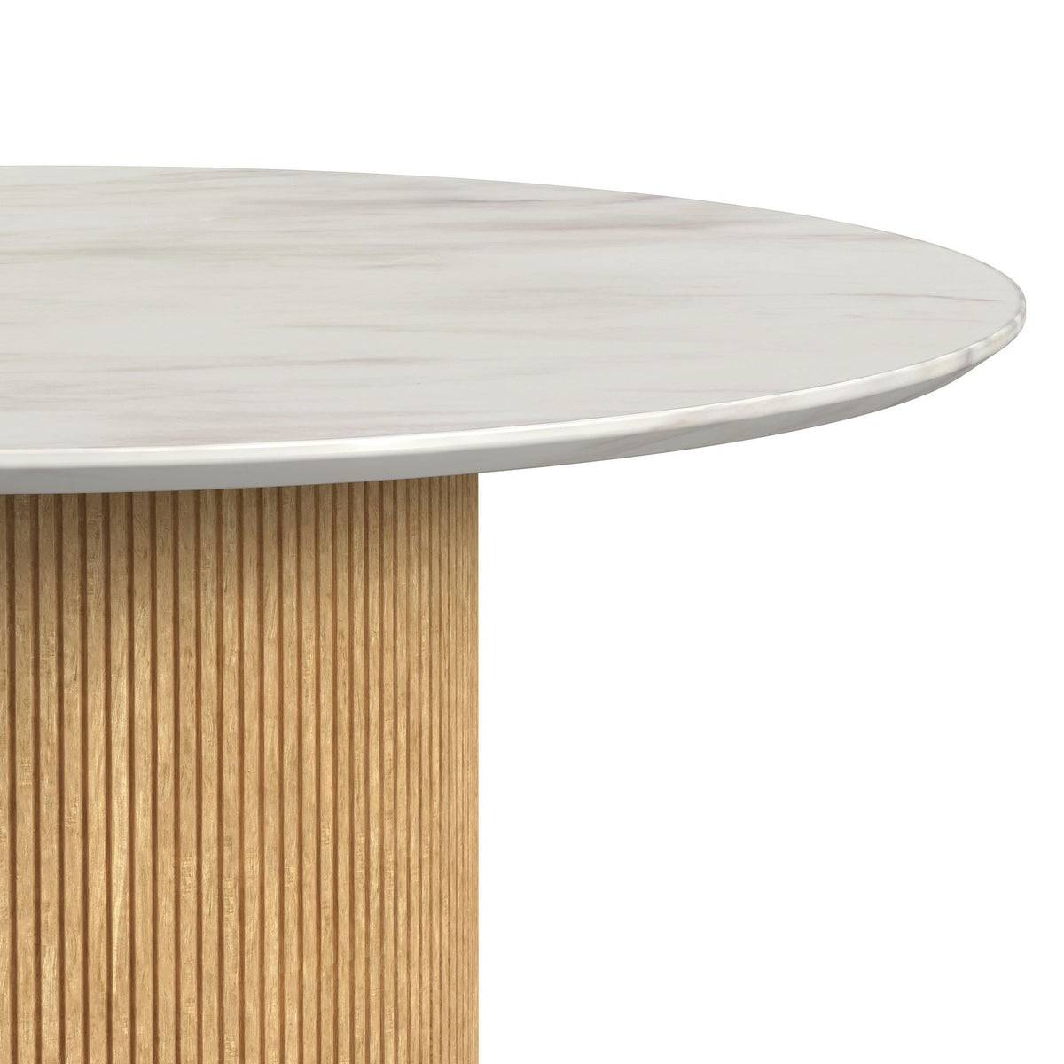 Sylvie Round Dining Table With Faux Marble Top in Black by Elements International, view 7