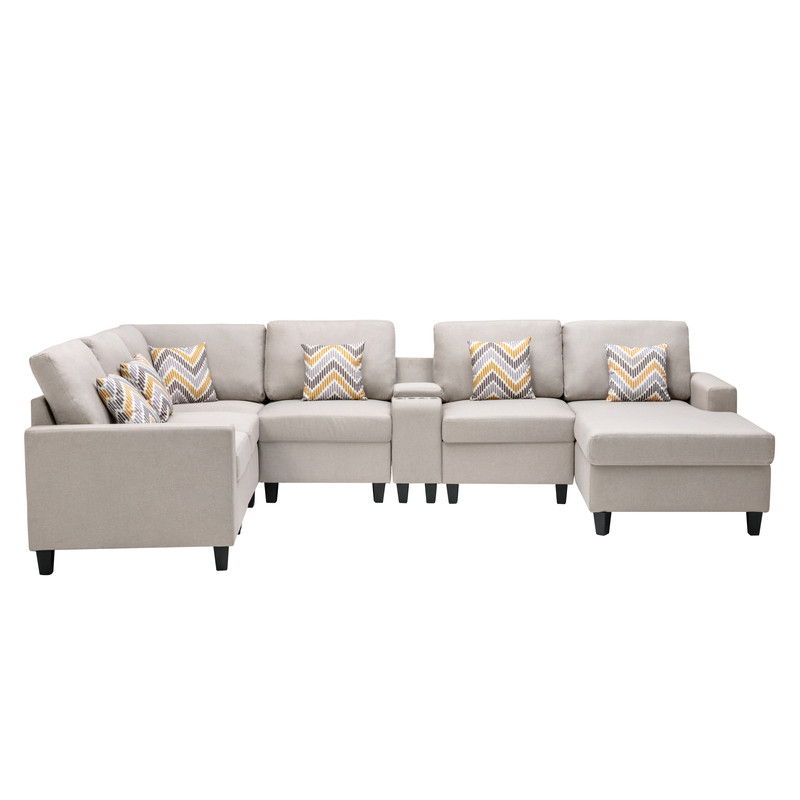 Nolan - 7 Piece Sectional Sofa With Pillows And Interchangeable Legs