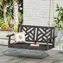 Alejandro - Acacia Wood Porch Swing With Slat Panel Seating