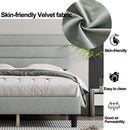 Full Bed Frame with Headboard,Sturdy Platform Bed with Wooden Slats Support,No Box Spring,Mattress Foundation,Easy Assembly