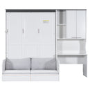 Multi Functional Murphy Bed With Sofa, Desk, And Storage Cabinet, Queen Size - White