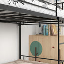 Space Saving Bunk Bed With Metal Frame And Ladder