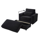 Modern Style Armchair Chaise Lounge Sofa Couch With Movable Storage Ottoman, USB Ports, Cup Holders, Phone Holder, Side Pockets