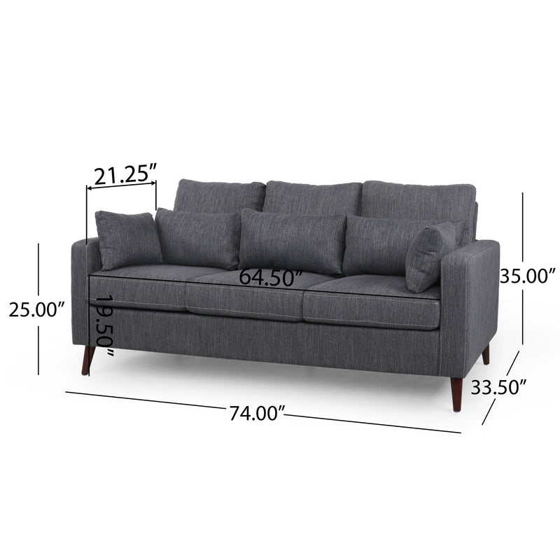 Comfy 3 Seat Sofa With Wooden Legs