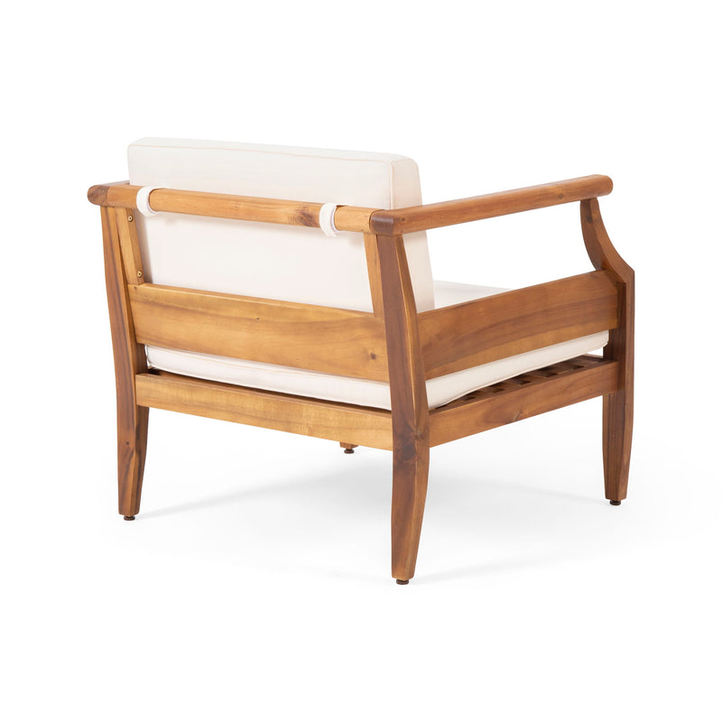 Outdoor Club Chair With Recessed Arms And Cushions