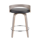 Grotto - Contemporary Fixed Height Counter Stool & Swivel With Round Footrest (Set of 2)
