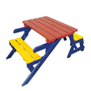 Kids Multi-Functional Arm Chair, Table With 2 Benches All-In-One Set