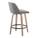 Toriano - Contemporary Fixed-Height Counter Stool & Swivel With Round Footrest (Set of 2)