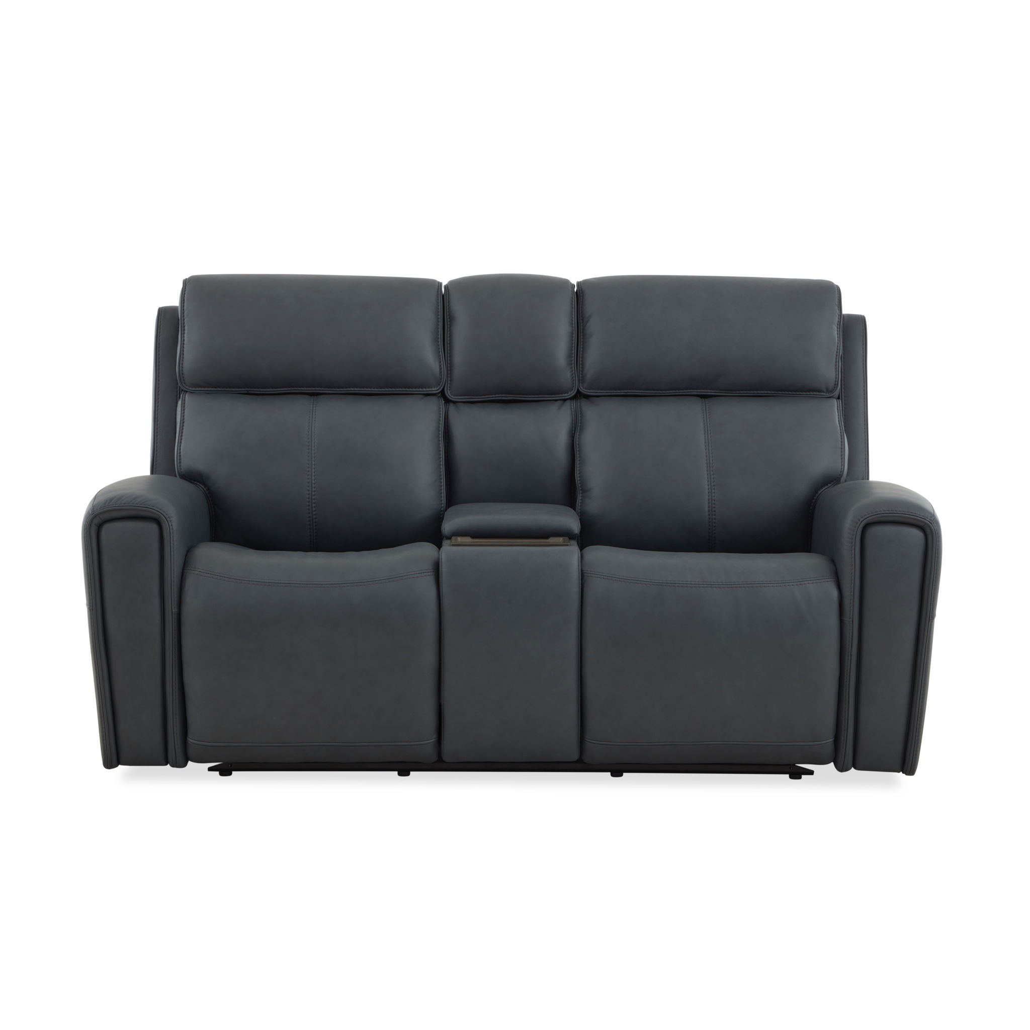 Warren - Power Reclining Loveseat With Console, Power Headrest & Lumbar - Black