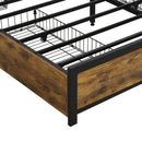 Contemporary Bed Frame With Storage Headboard, Charging Station, LED Lights