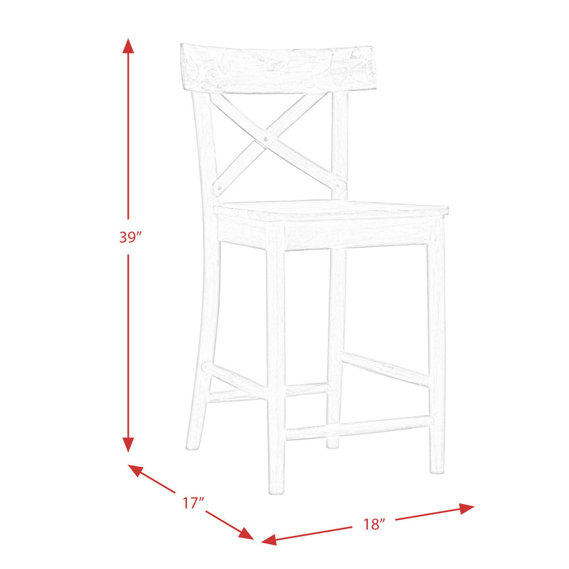 Callista - Round Counter Height 5 Piece Dining Set-Table And Four Stools - Beach