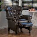 Contemporary Style Push Back Recliner With Button Tufted Stitching And Nailhead Trim