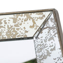 Antique Rectangle Mirror With Floral Accents, Mirrored Display Tray, Hanging Wall Mirror