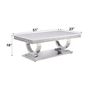 Zander - Printed Faux Marble Top & Mirrored Table - Marble