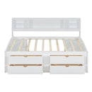 Daybed With 2 Bedside Cabinets, Upper Shelves And 4 Drawers