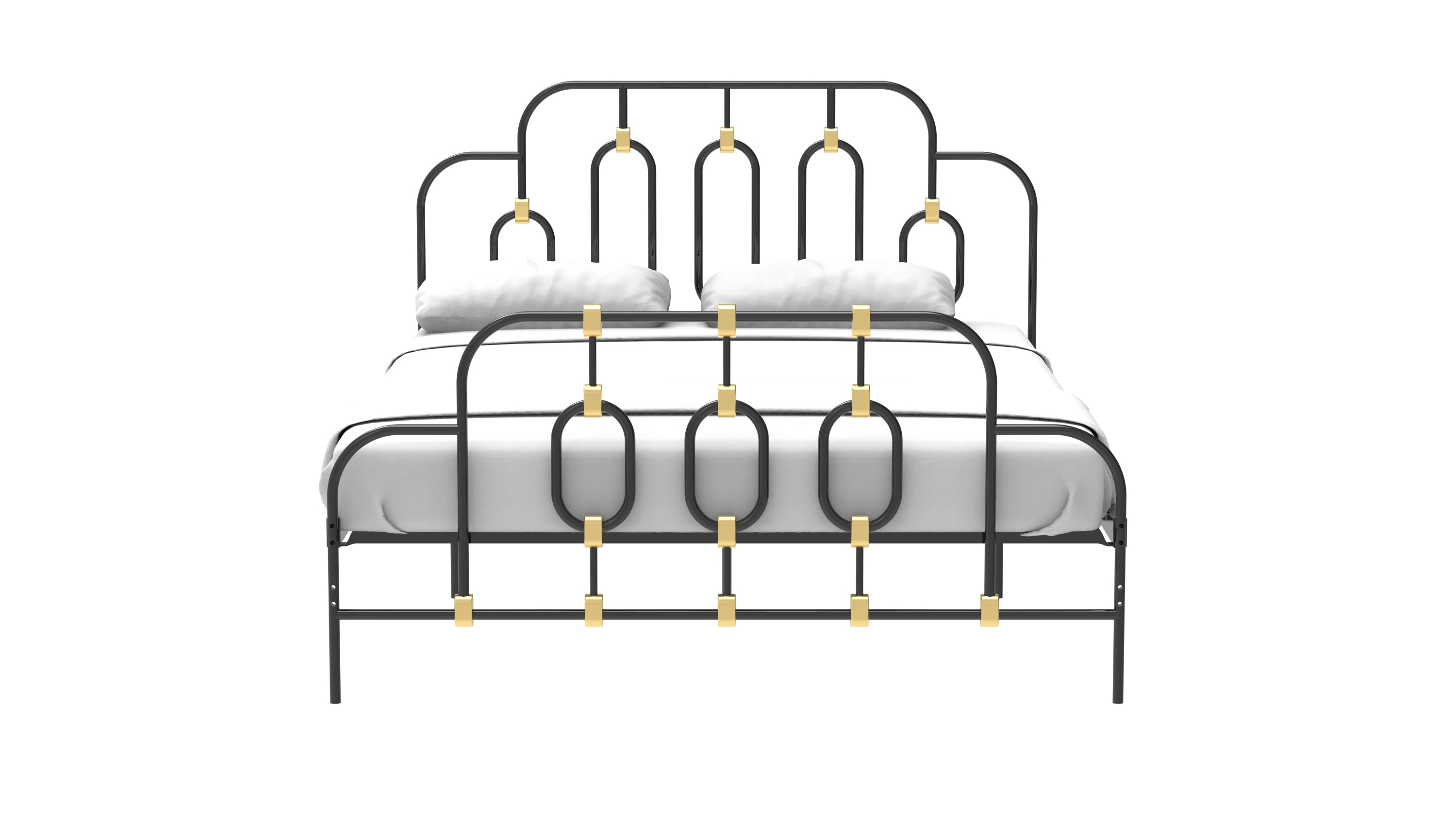 Ola Metal Bed, Black with Gold Detail, Full - Atlantic Fine Furniture Melbourne FL