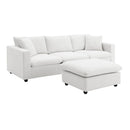 Modern Sectional Sofa With Throw Pillows, Cloud L Shaped Couch Set With Wide 4 Seat Comfy Couch Set With Movable Ottoman