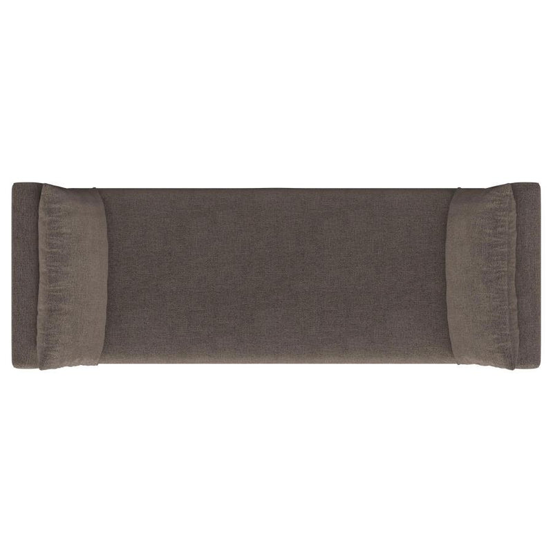 Robin - Upholstered Accent Bench With Armrests - Brown
