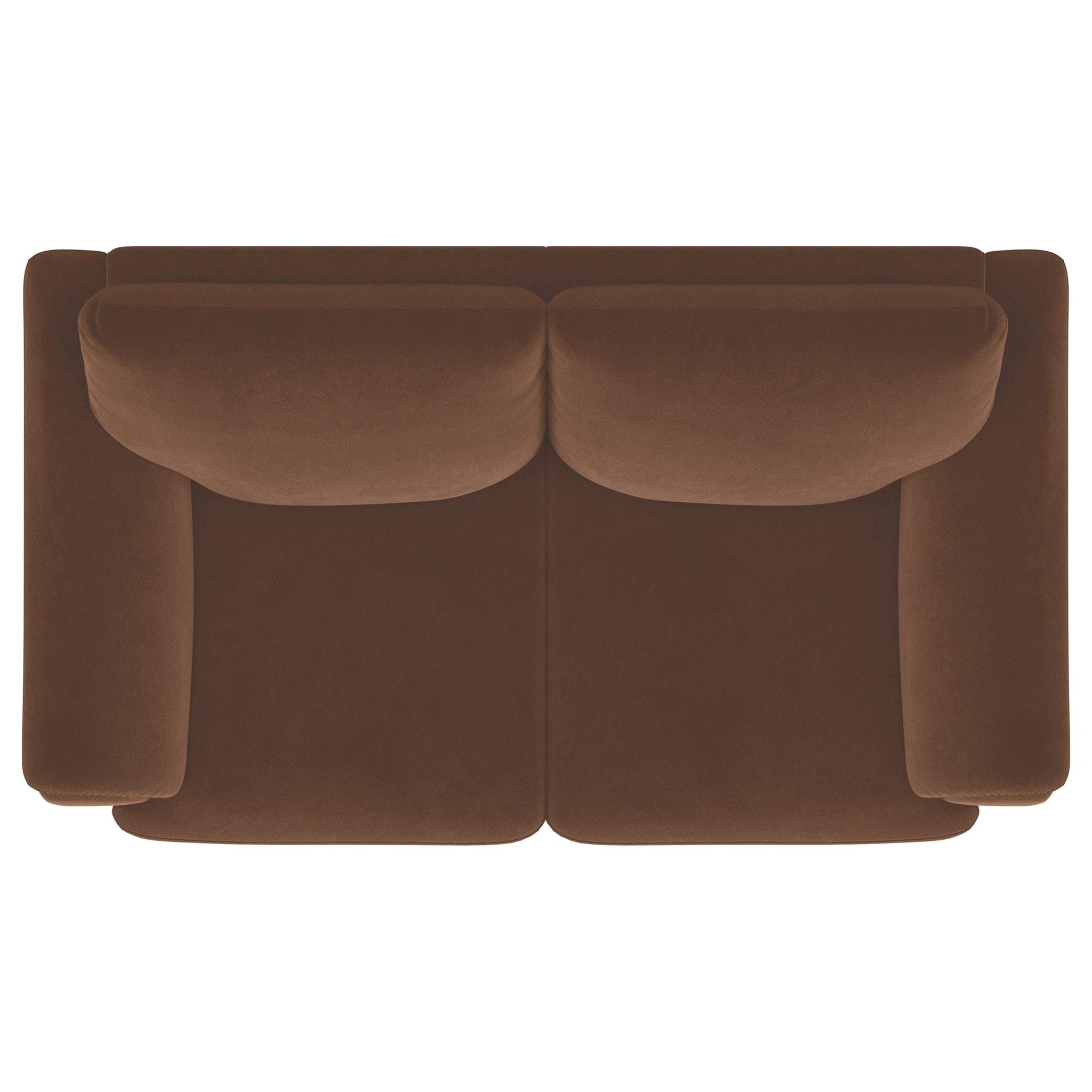 Selma Velvet Upholstered Crescent Arm Loveseat Rust