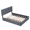 Upholstered Platform Bed With Trundle & Drawers