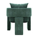 Modern 3 Leg Chenille Accent Chair With Ergonomic Arms & Removable Pillow