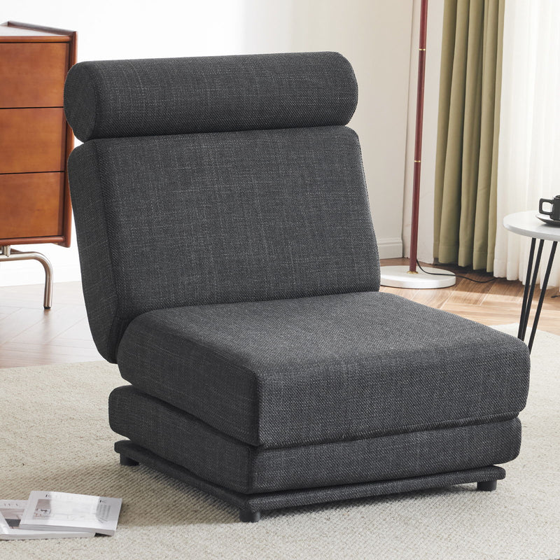 Single Sofa Chair Foldable Single Sofa Bed With Pillow, Portable Foldable Sofa Bed, Leisure Sofa Chair, Easy To Store, Made Of Breathable And Wearable Linen