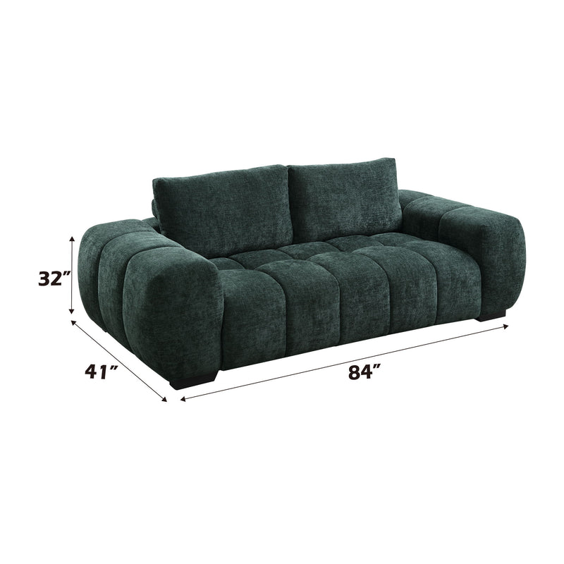 Ferrand - 2 Pieces Green Living Room Sofa & Loveseat Set - Green