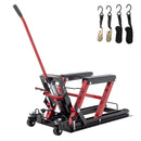 Hydraulic Motorcycle Lift Jack With 1500 Lbs Capacity And Foot-Operated Scissor Lift - Red