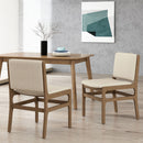 Contemporary Dining Chair Set Upholstered Fabric With Rubberwood Frame