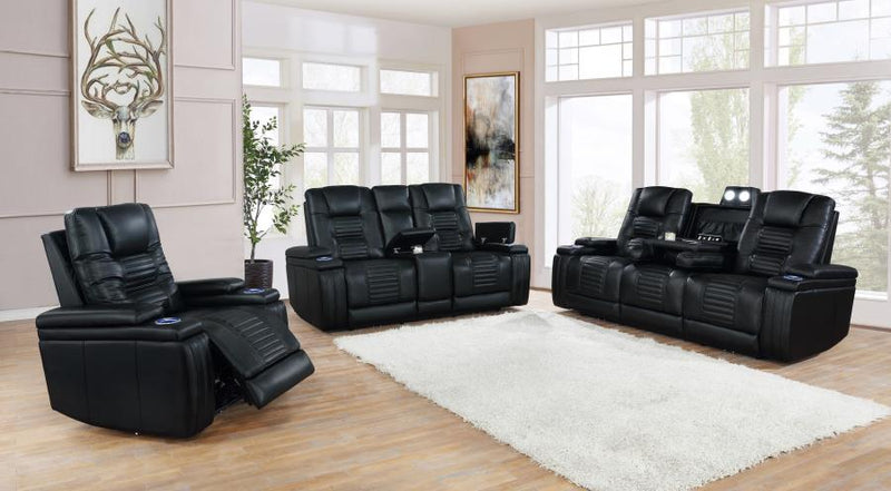 Zane - Dual Power Loveseat - Black