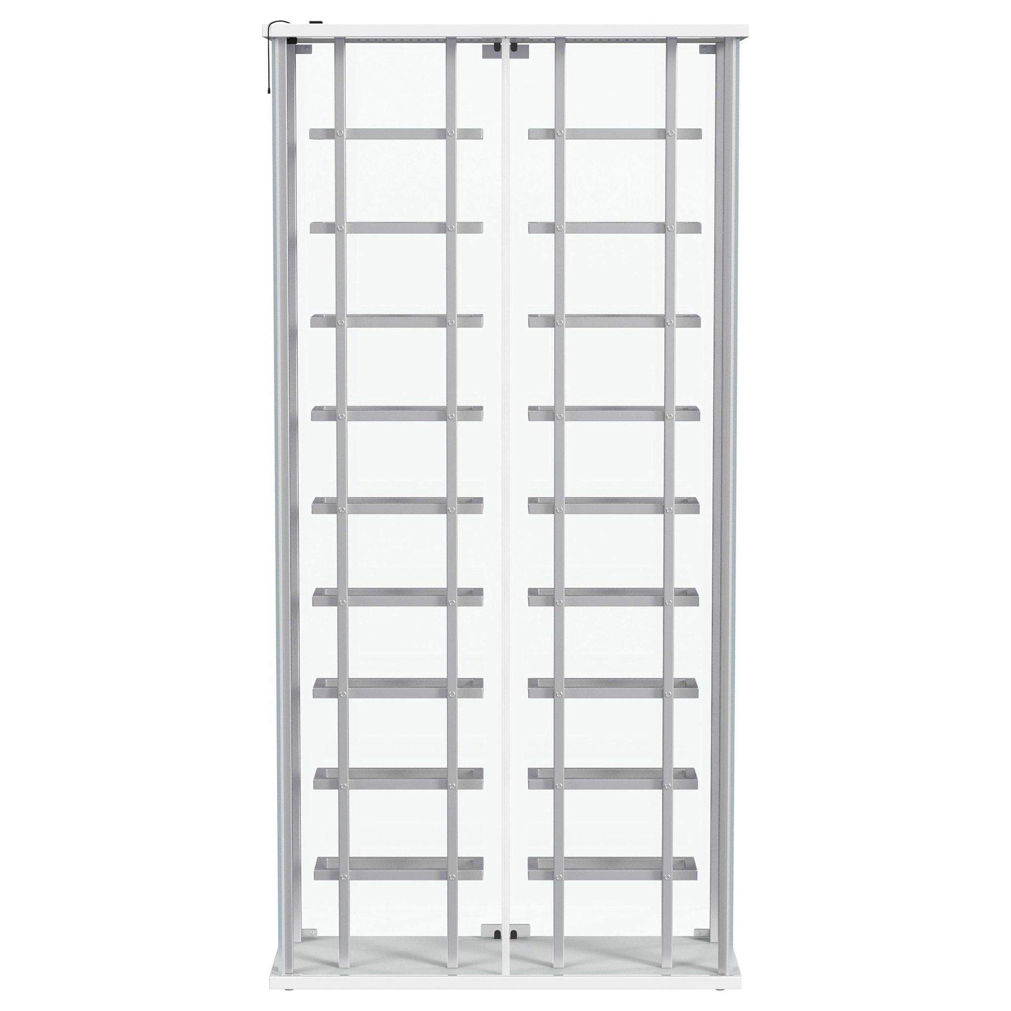 Montara Tempered Glass Wine Storage LED Curio Cabinet Chrome